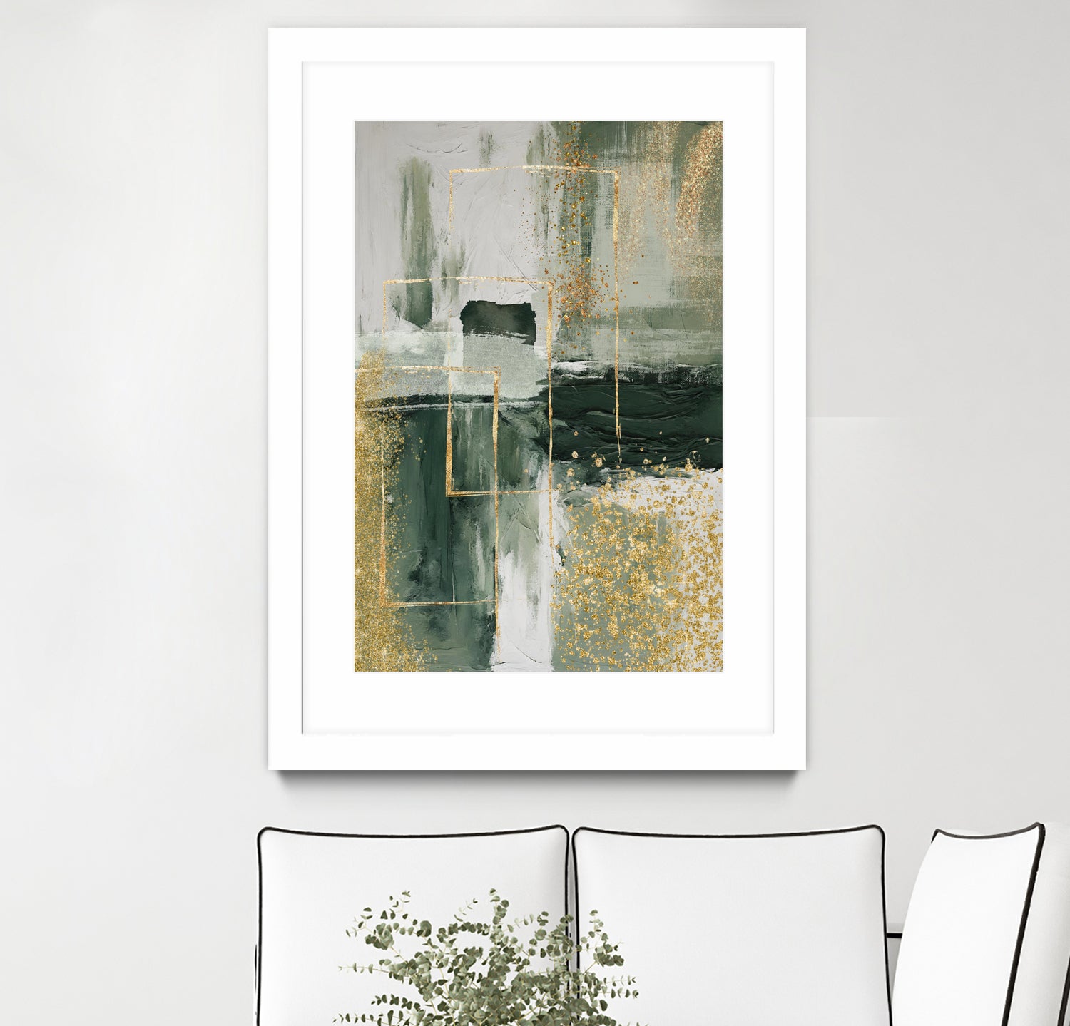 Green and Gold Moment 3 by Sally on GIANT ART - illustration sally ann moss