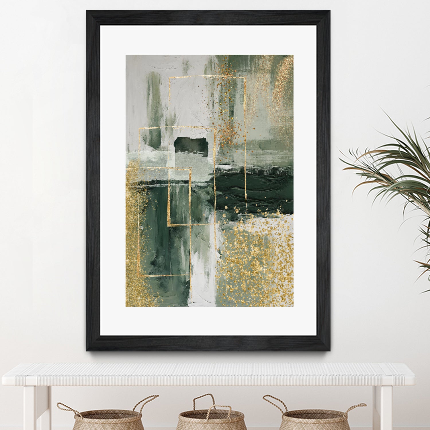 Green and Gold Moment 3 by Sally on GIANT ART - illustration sally ann moss