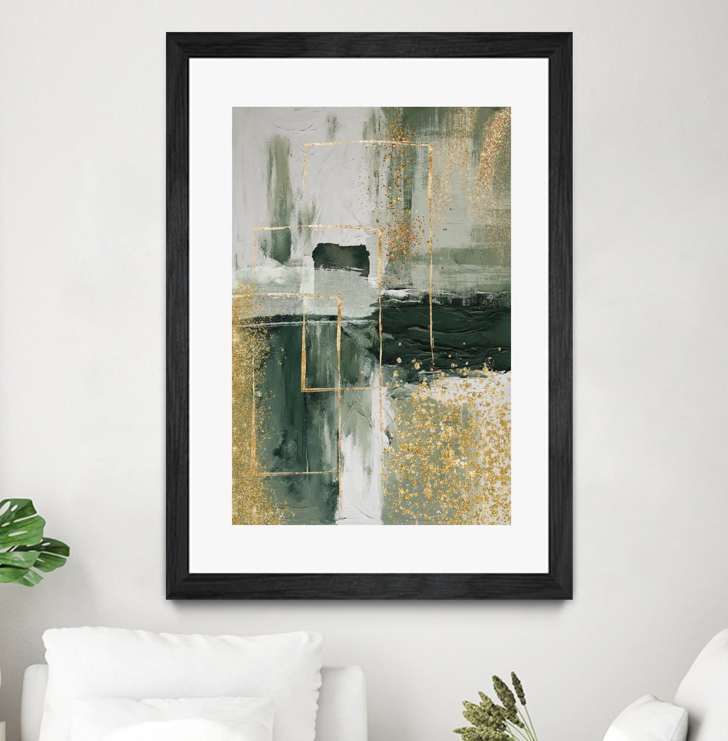 Green and Gold Moment 3 by Sally on GIANT ART - illustration sally ann moss