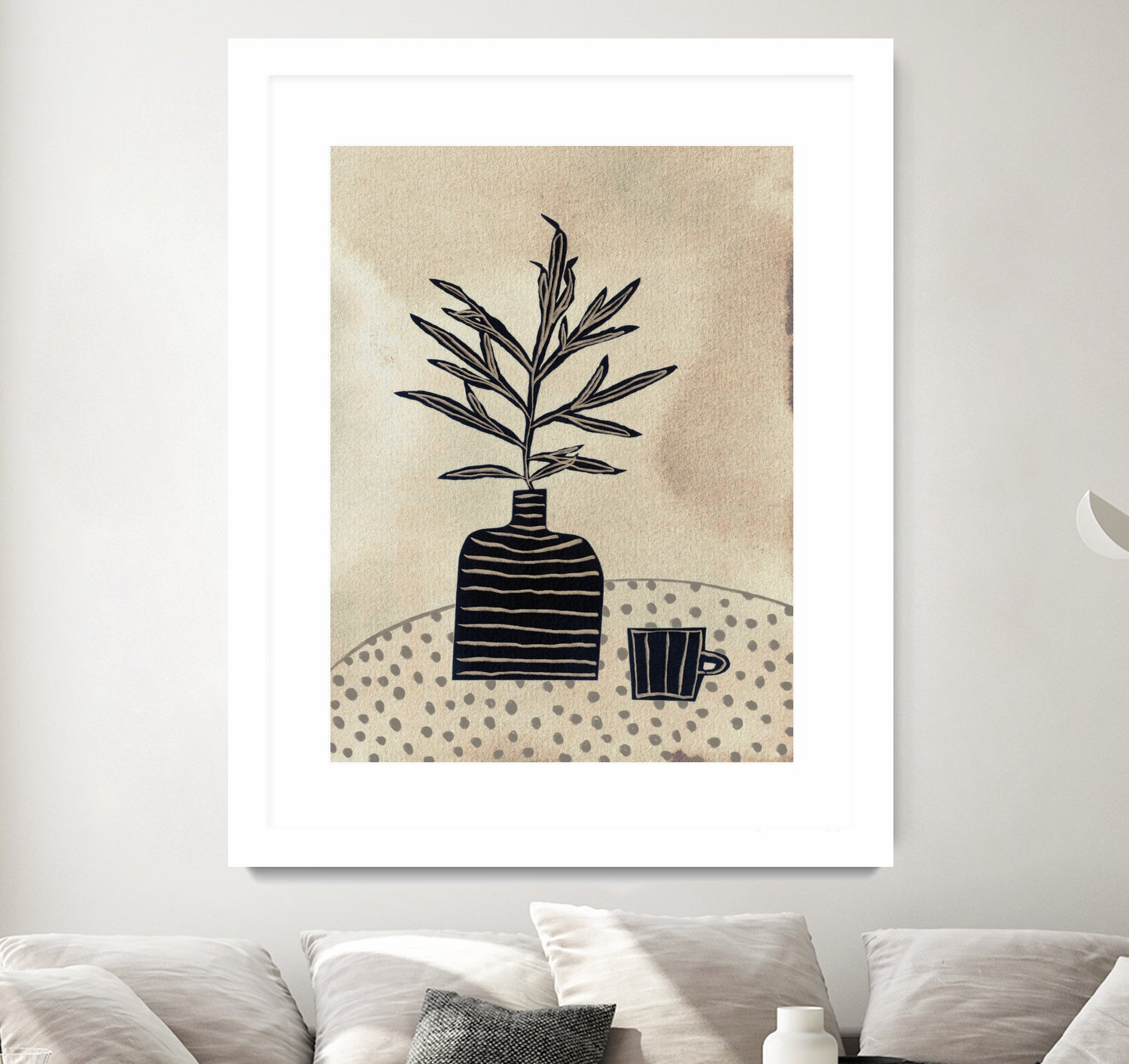 Still Life With a Vase and a Cup of Coffee by Alisa on GIANT ART - illustration drawing