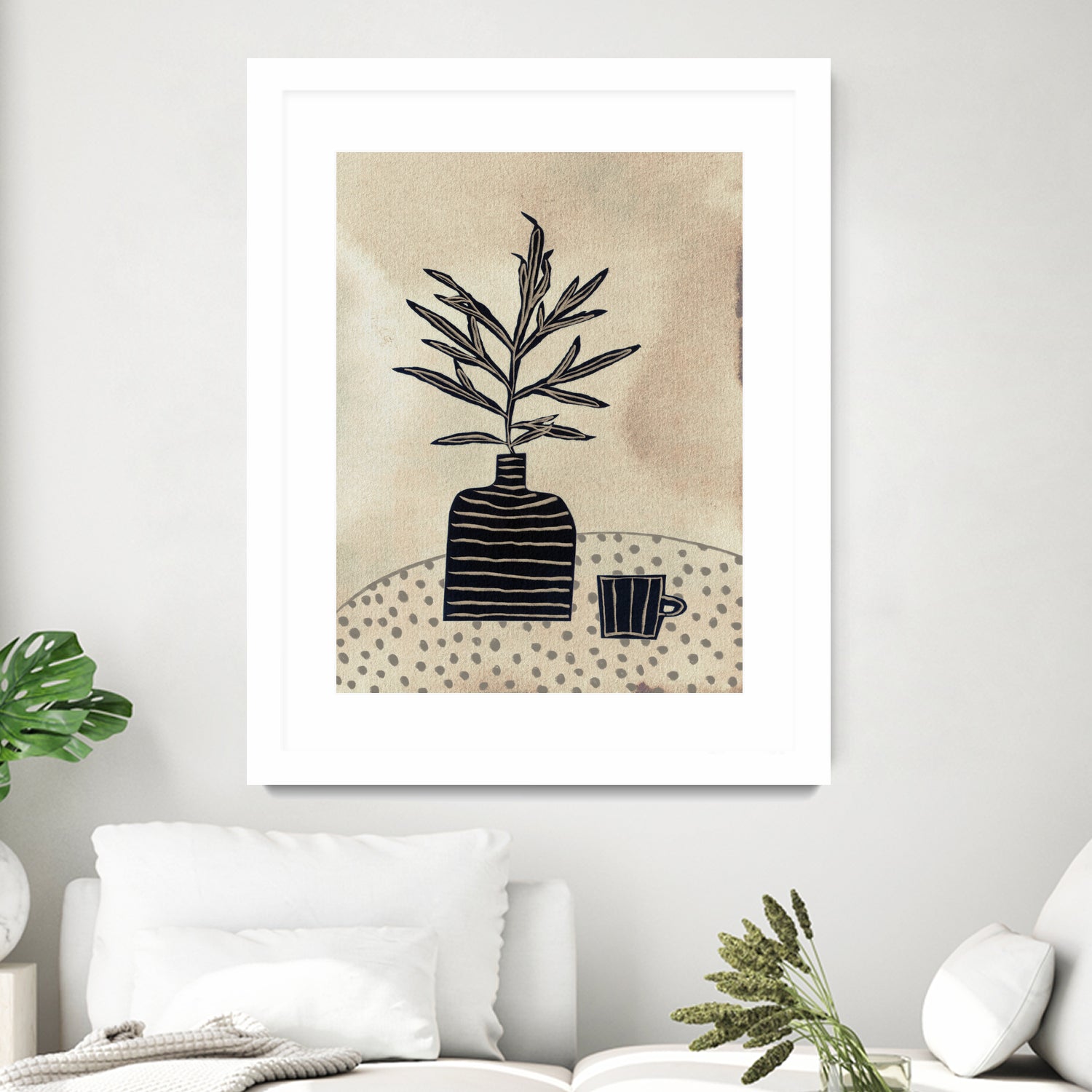 Still Life With a Vase and a Cup of Coffee by Alisa on GIANT ART - illustration drawing
