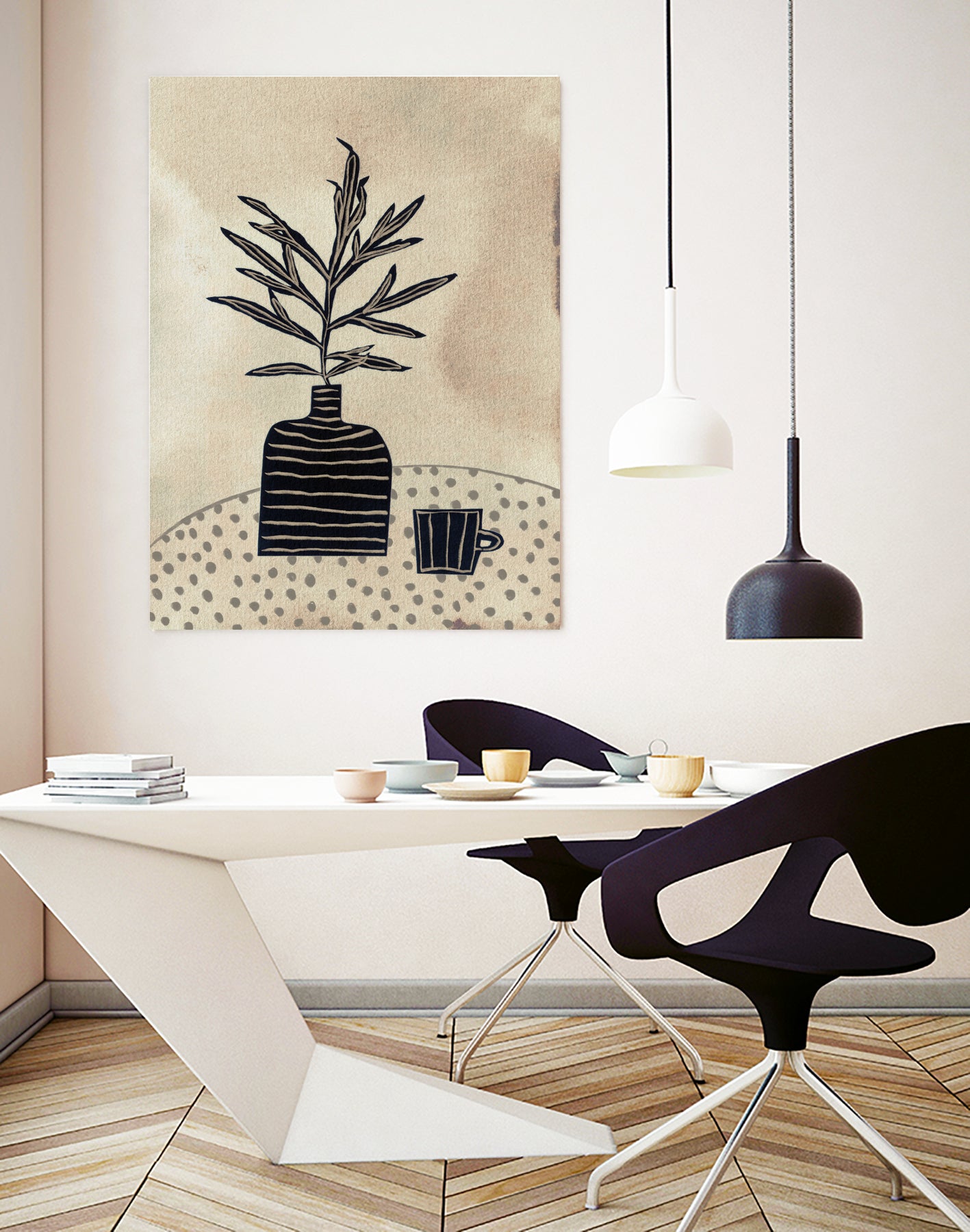 Still Life With a Vase and a Cup of Coffee by Alisa on GIANT ART - illustration drawing