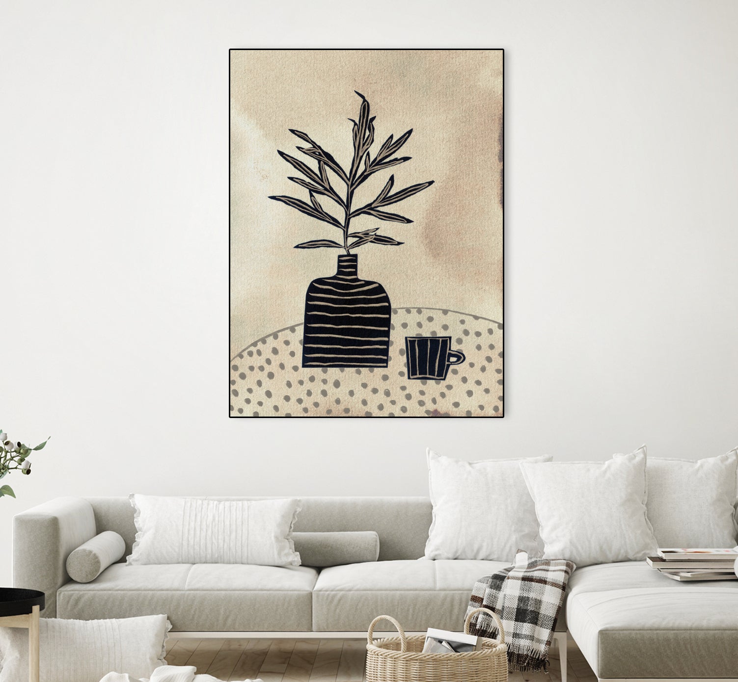 Still Life With a Vase and a Cup of Coffee by Alisa on GIANT ART - illustration drawing