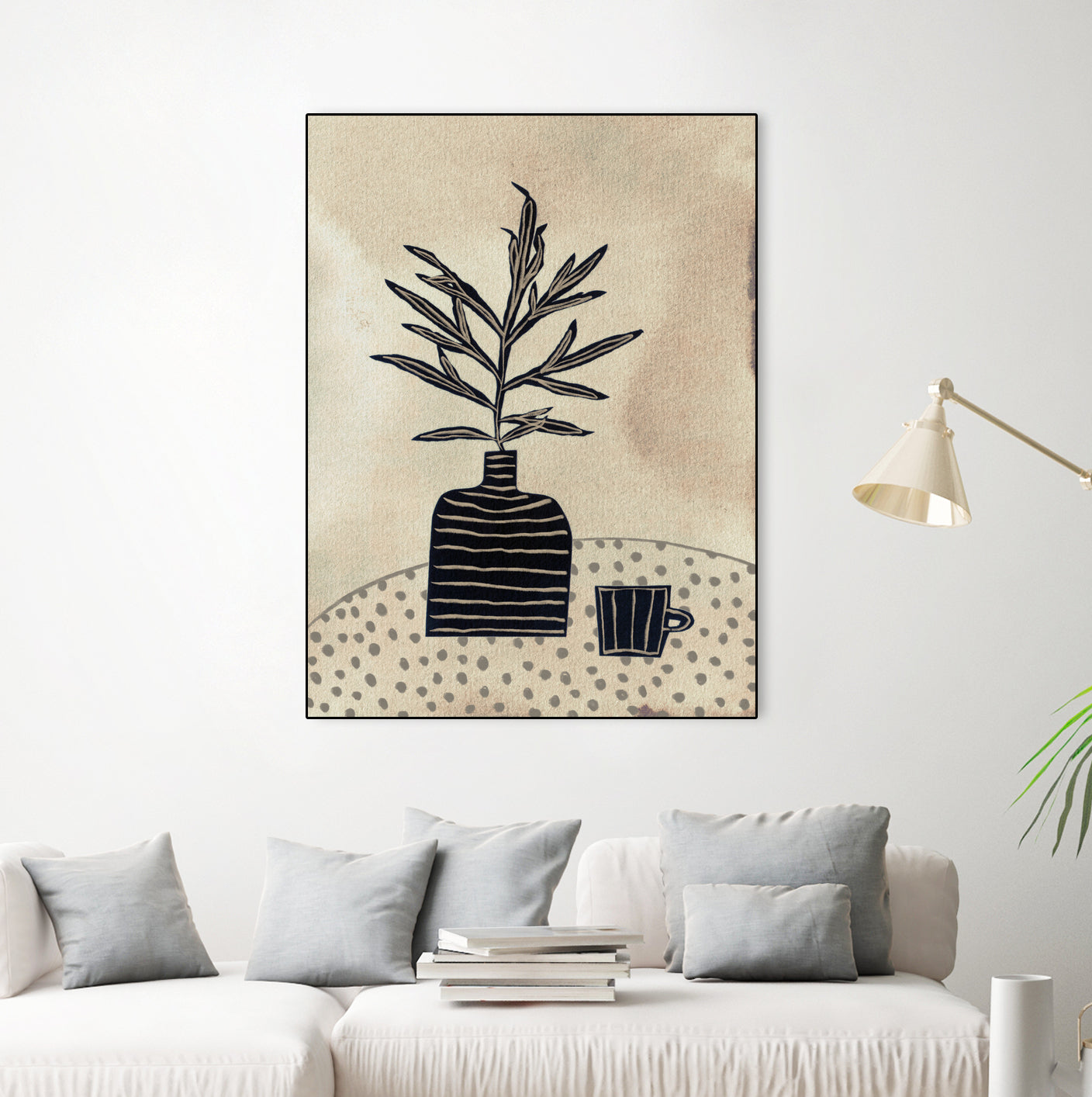 Still Life With a Vase and a Cup of Coffee by Alisa on GIANT ART - illustration drawing