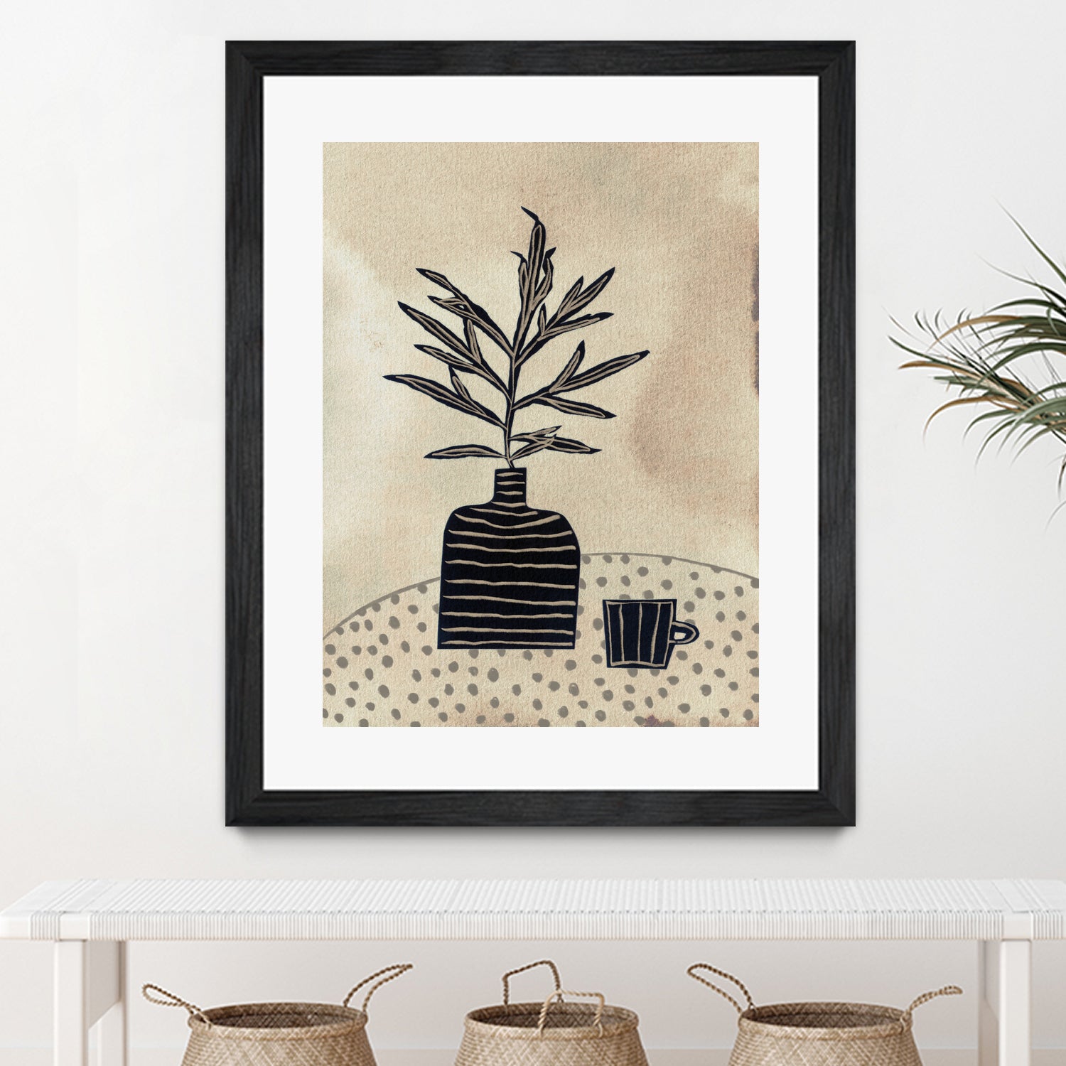 Still Life With a Vase and a Cup of Coffee by Alisa on GIANT ART - illustration drawing