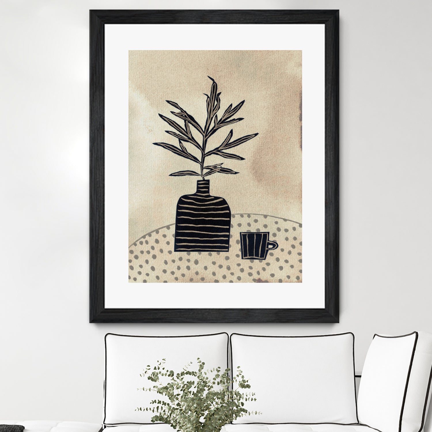 Still Life With a Vase and a Cup of Coffee by Alisa on GIANT ART - illustration drawing