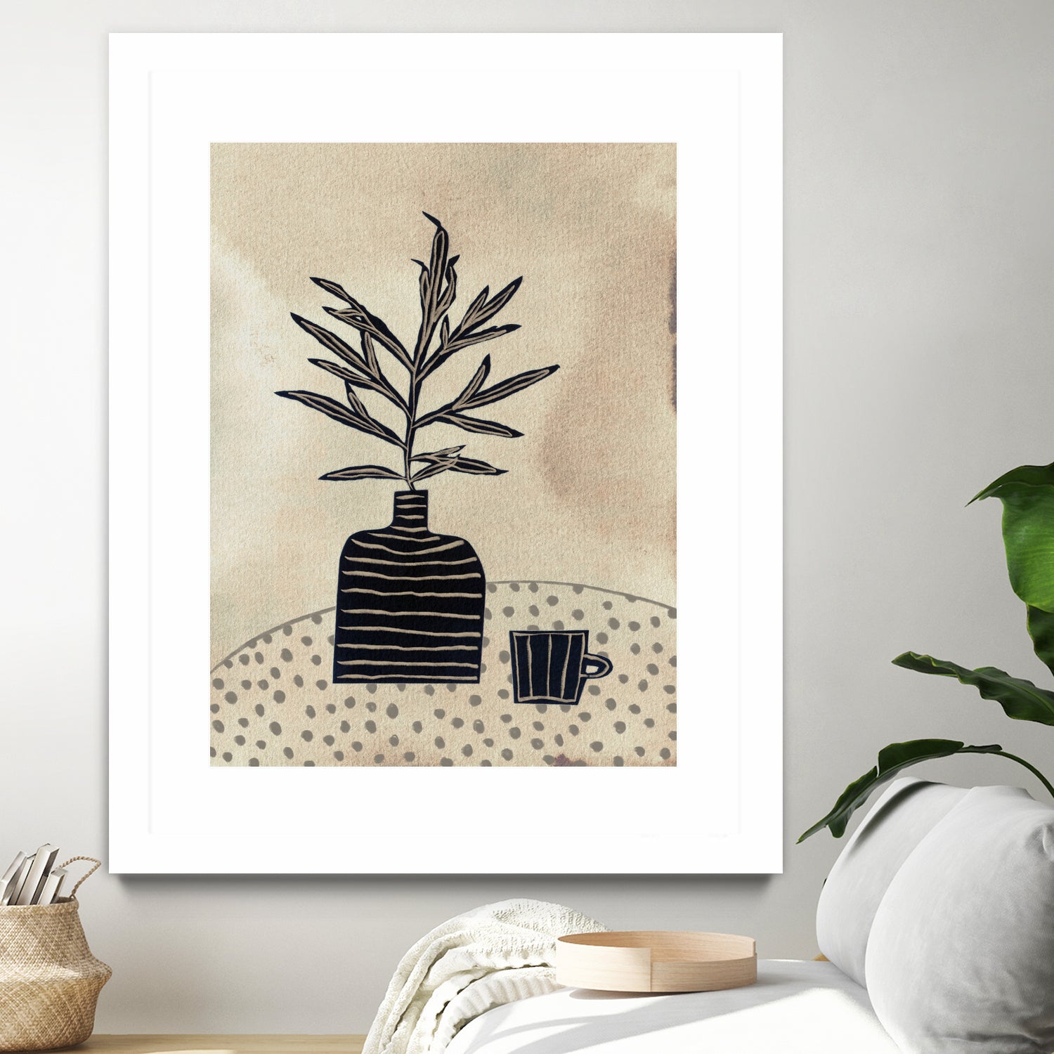 Still Life With a Vase and a Cup of Coffee by Alisa on GIANT ART - illustration drawing