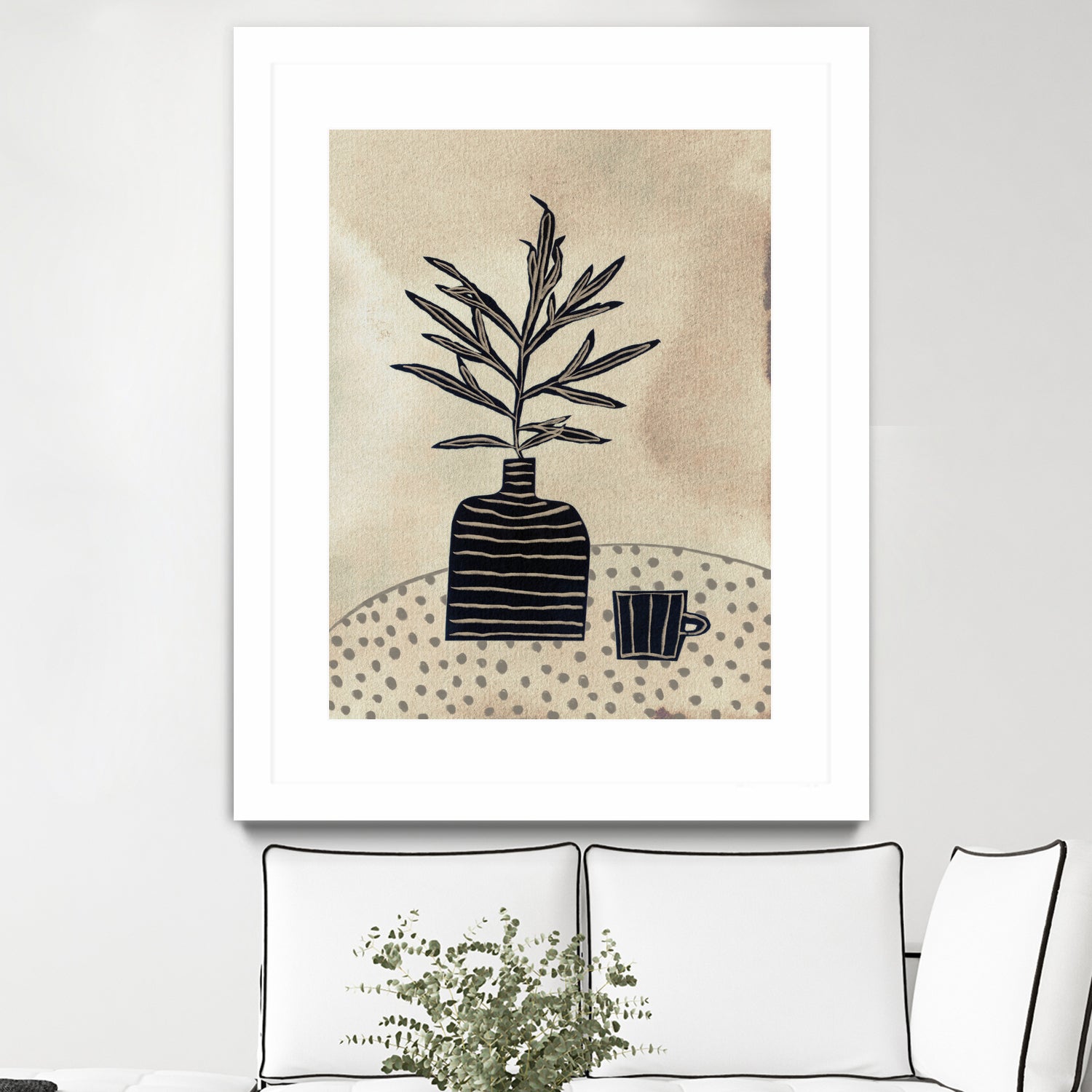 Still Life With a Vase and a Cup of Coffee by Alisa on GIANT ART - illustration drawing
