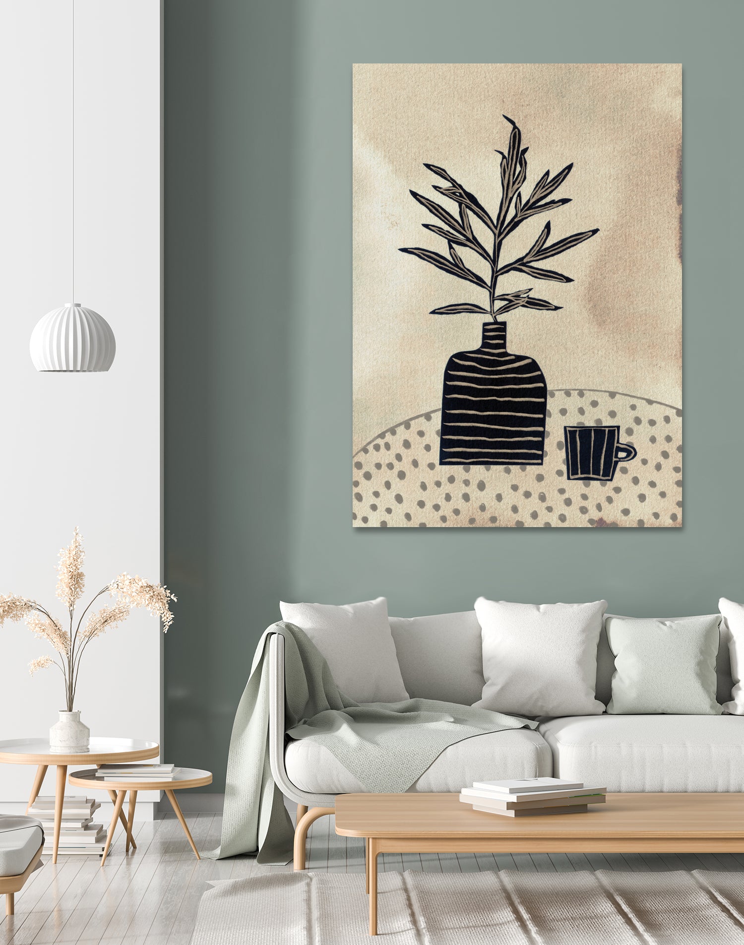 Still Life With a Vase and a Cup of Coffee by Alisa on GIANT ART - illustration drawing