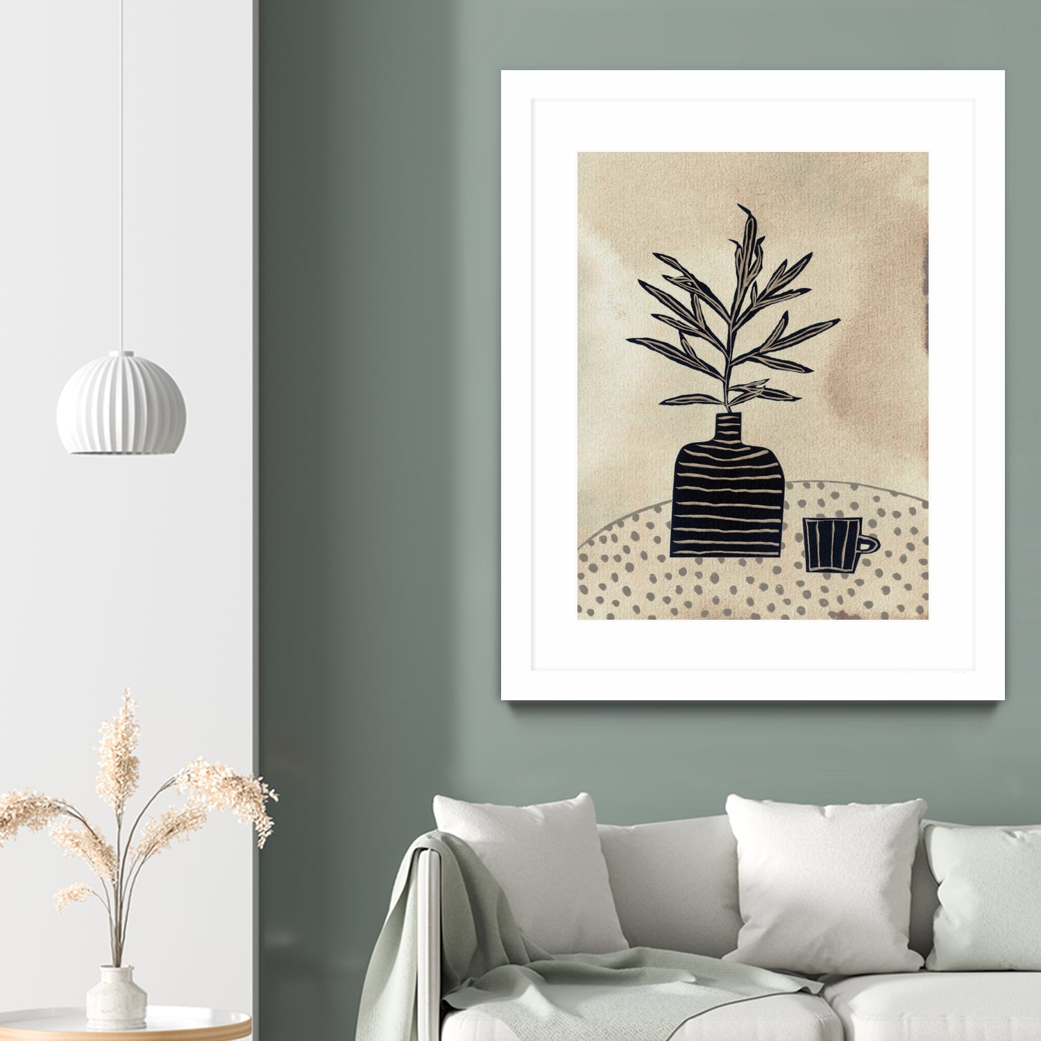 Still Life With a Vase and a Cup of Coffee by Alisa on GIANT ART - illustration drawing