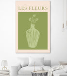Potted Florals Beige and Green by Grace Digital Art on GIANT ART - flowers and plants text