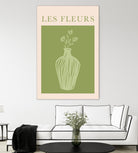 Potted Florals Beige and Green by Grace Digital Art on GIANT ART - flowers and plants text