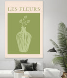 Potted Florals Beige and Green by Grace Digital Art on GIANT ART - flowers and plants text
