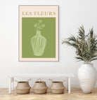 Potted Florals Beige and Green by Grace Digital Art on GIANT ART - flowers and plants text