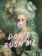 Marie Antoinette Dont Rush Me by Talitha McQueen on GIANT ART - pink contemporary  human face,flower,text,clothing,painting,doll,poster,person,fashion,flowers,flora,floral,botanical,flowers and plants,botanicals,word,words,painted,paint,painterly,people,portrait,figurative