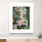 Marie Antoinette Dont Rush Me by Talitha McQueen on GIANT ART - pink contemporary  human face,flower,text,clothing,painting,doll,poster,person,fashion,flowers,flora,floral,botanical,flowers and plants,botanicals,word,words,painted,paint,painterly,people,portrait,figurative