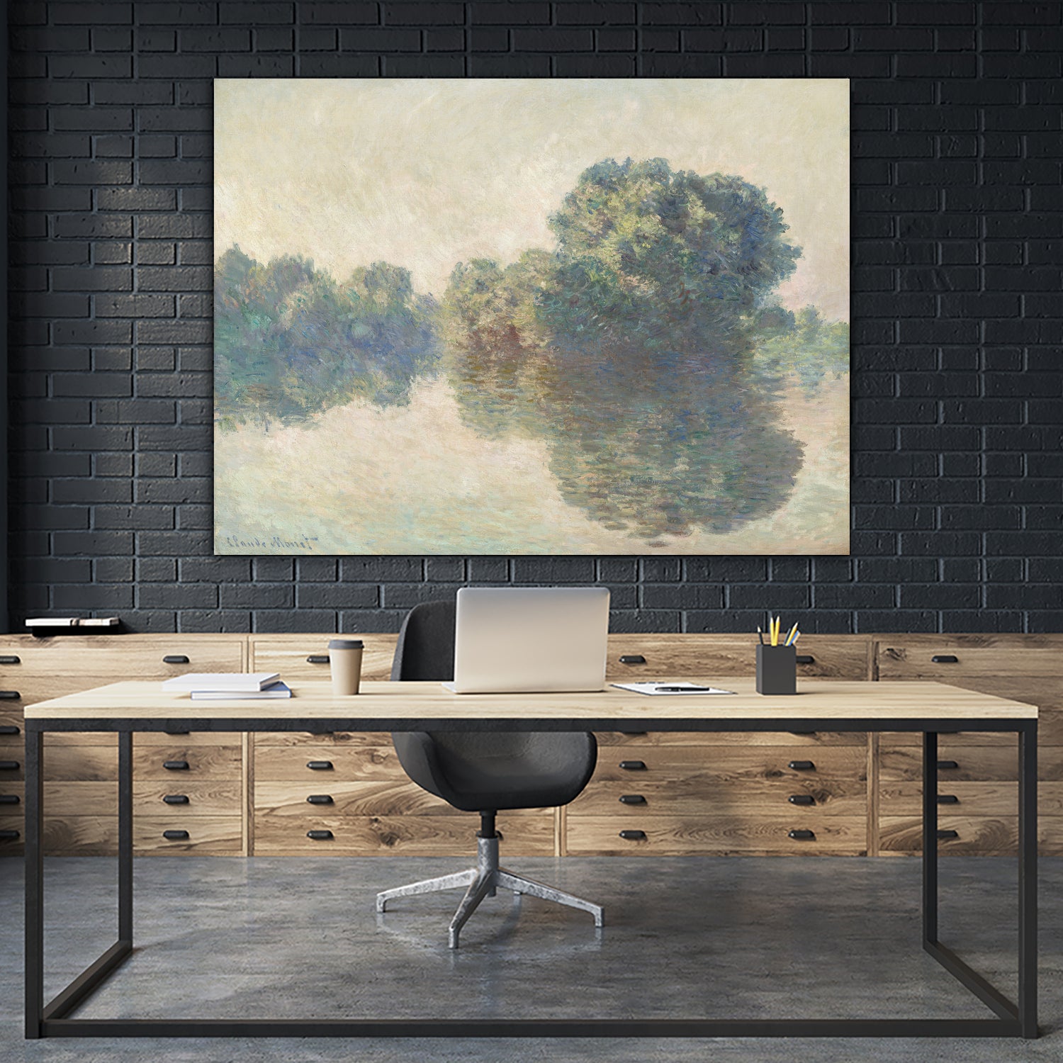 The Seine At Giverny (1897) by Claude Monet on GIANT ART - paintings painting