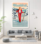 The Bluebird Daily Pinup Ski Art by The Whiskey Ginger on GIANT ART - figurative text