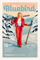The Bluebird Daily Pinup Ski Art by The Whiskey Ginger on GIANT ART - figurative text