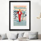 The Bluebird Daily Pinup Ski Art by The Whiskey Ginger on GIANT ART - figurative text