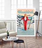 The Bluebird Daily Pinup Ski Art by The Whiskey Ginger on GIANT ART - figurative text