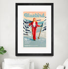 The Bluebird Daily Pinup Ski Art by The Whiskey Ginger on GIANT ART - figurative text