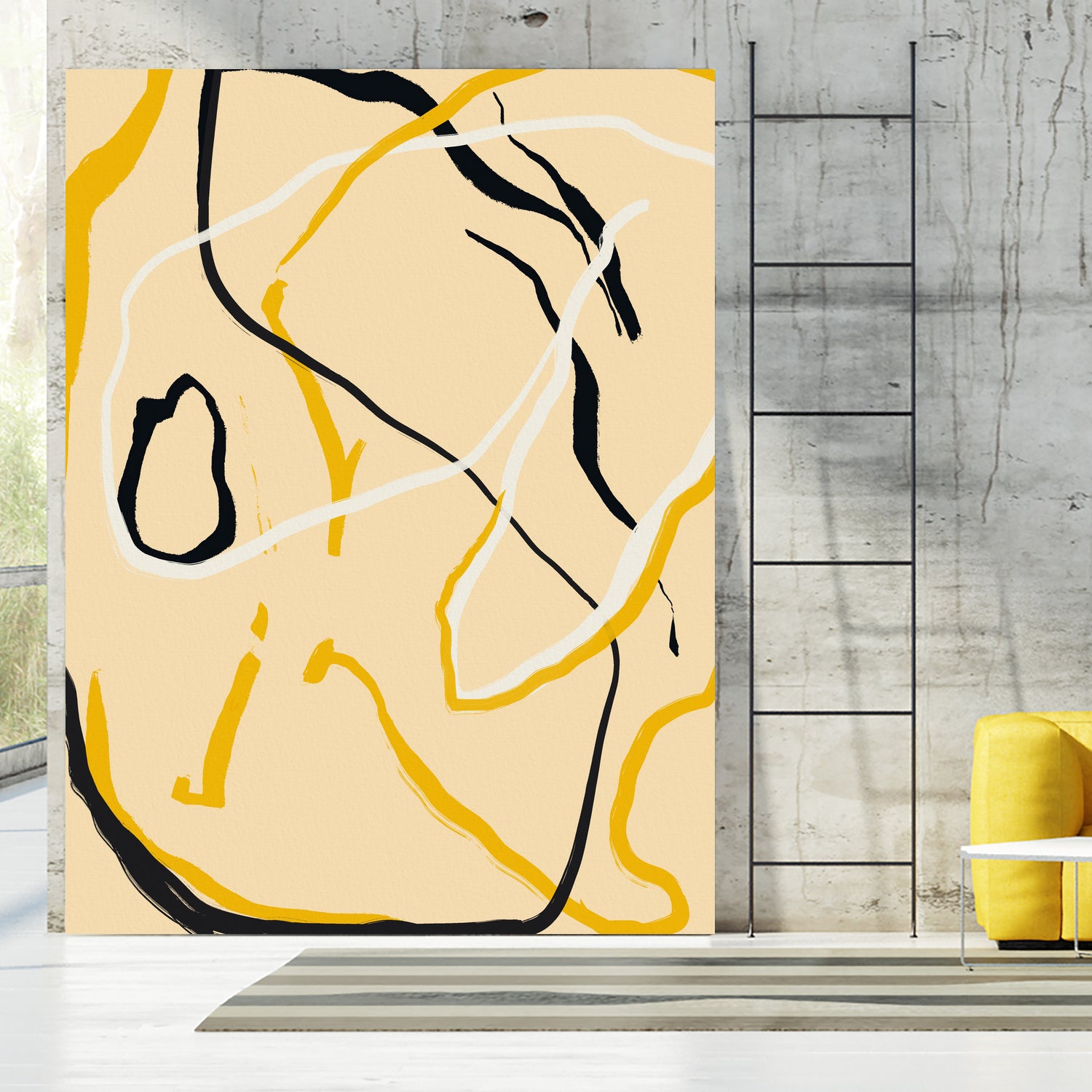 Golden Flow Lines by Little Dean on GIANT ART - line art abstract art