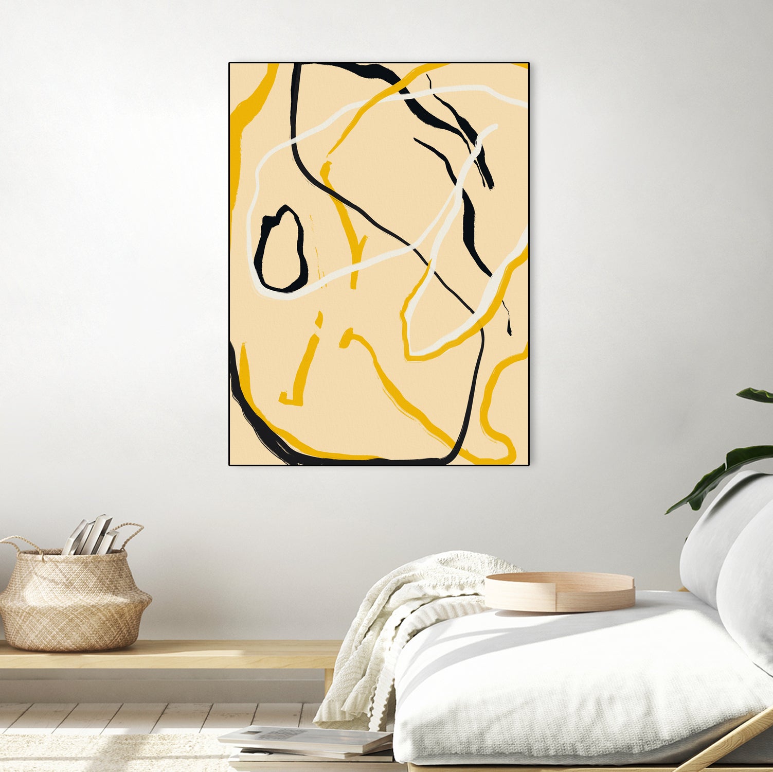 Golden Flow Lines by Little Dean on GIANT ART - line art abstract art