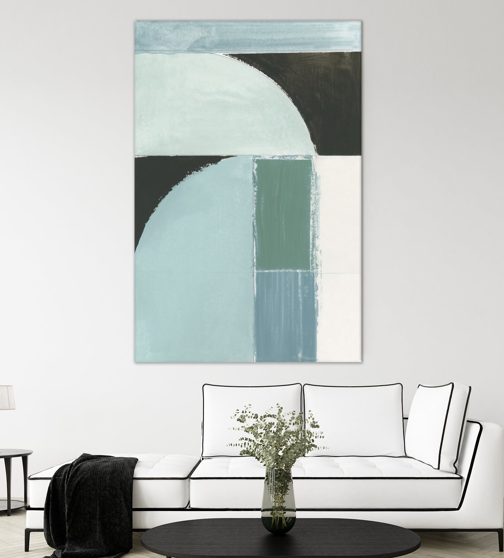 Abstract Blue Shapes No1 Print by cartissi on GIANT ART - abstract painting