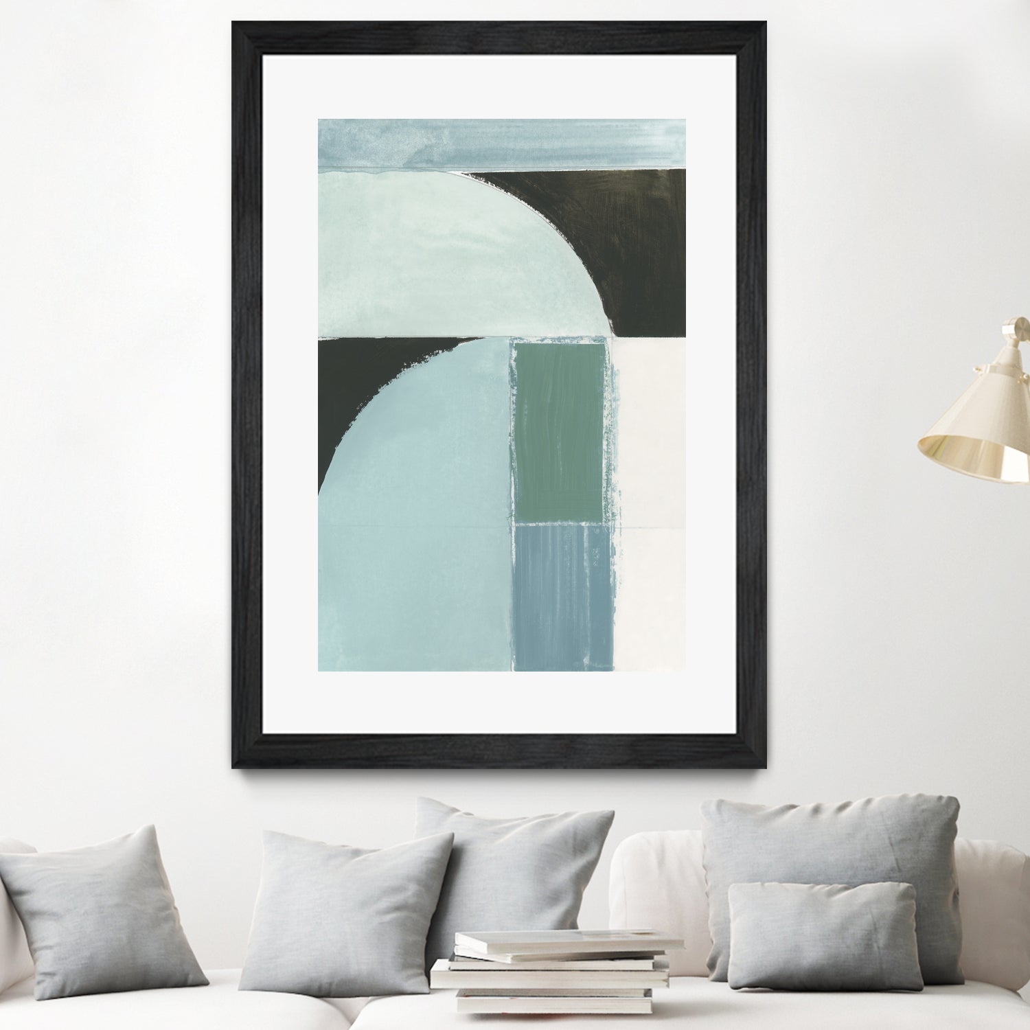 Abstract Blue Shapes No1 Print by cartissi on GIANT ART - abstract painting