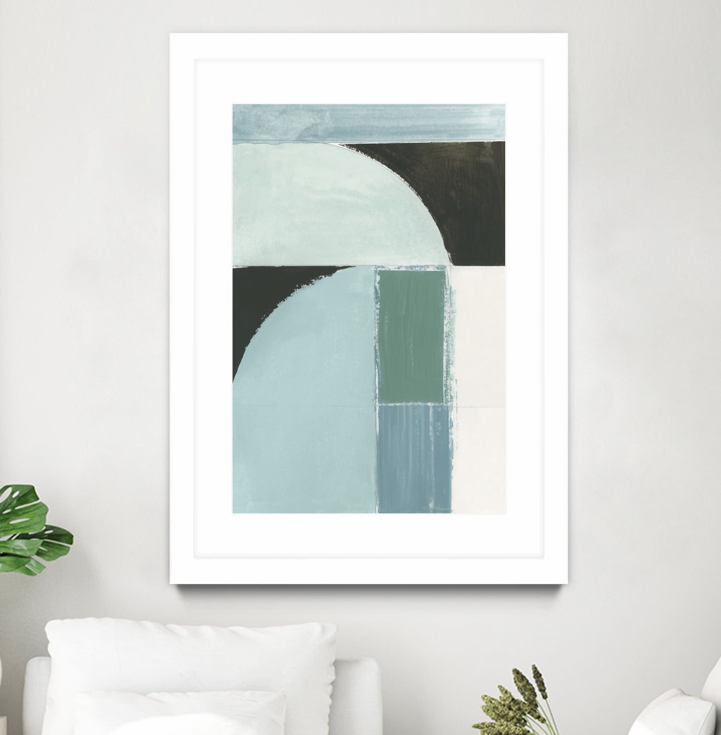 Abstract Blue Shapes No1 Print by cartissi on GIANT ART - abstract painting