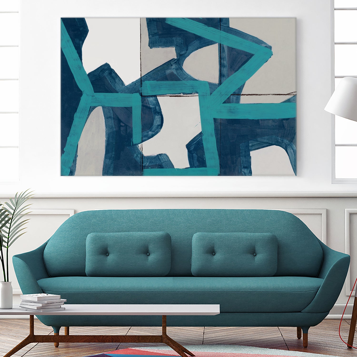 Metric Blue Abstract Art Print by cartissi on GIANT ART - abstract painting