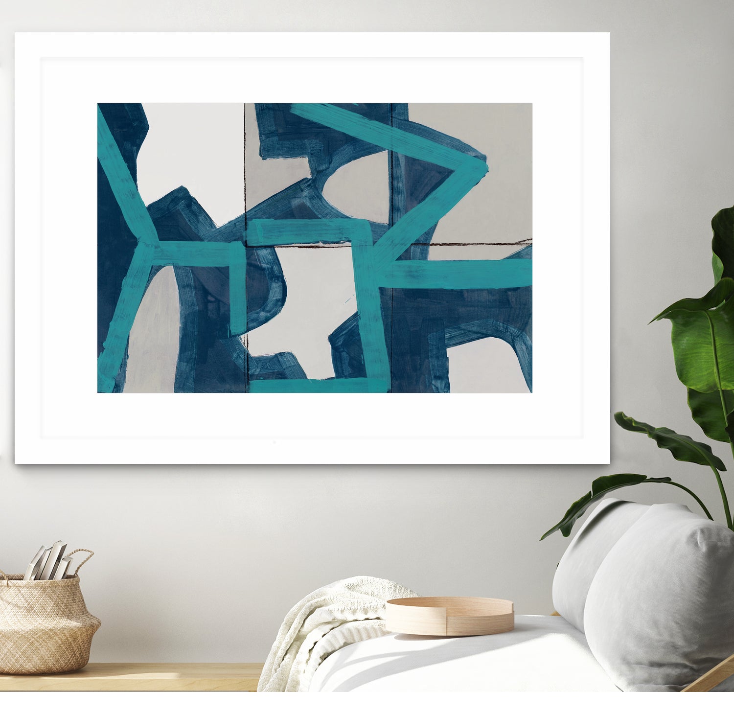 Metric Blue Abstract Art Print by cartissi on GIANT ART - abstract painting