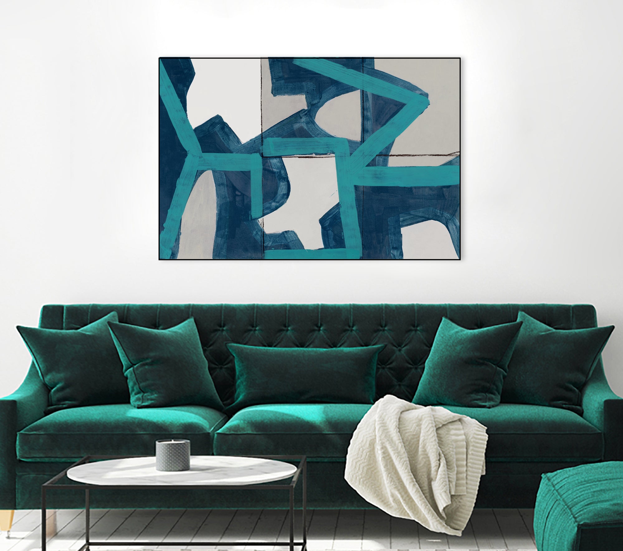 Metric Blue Abstract Art Print by cartissi on GIANT ART - abstract painting