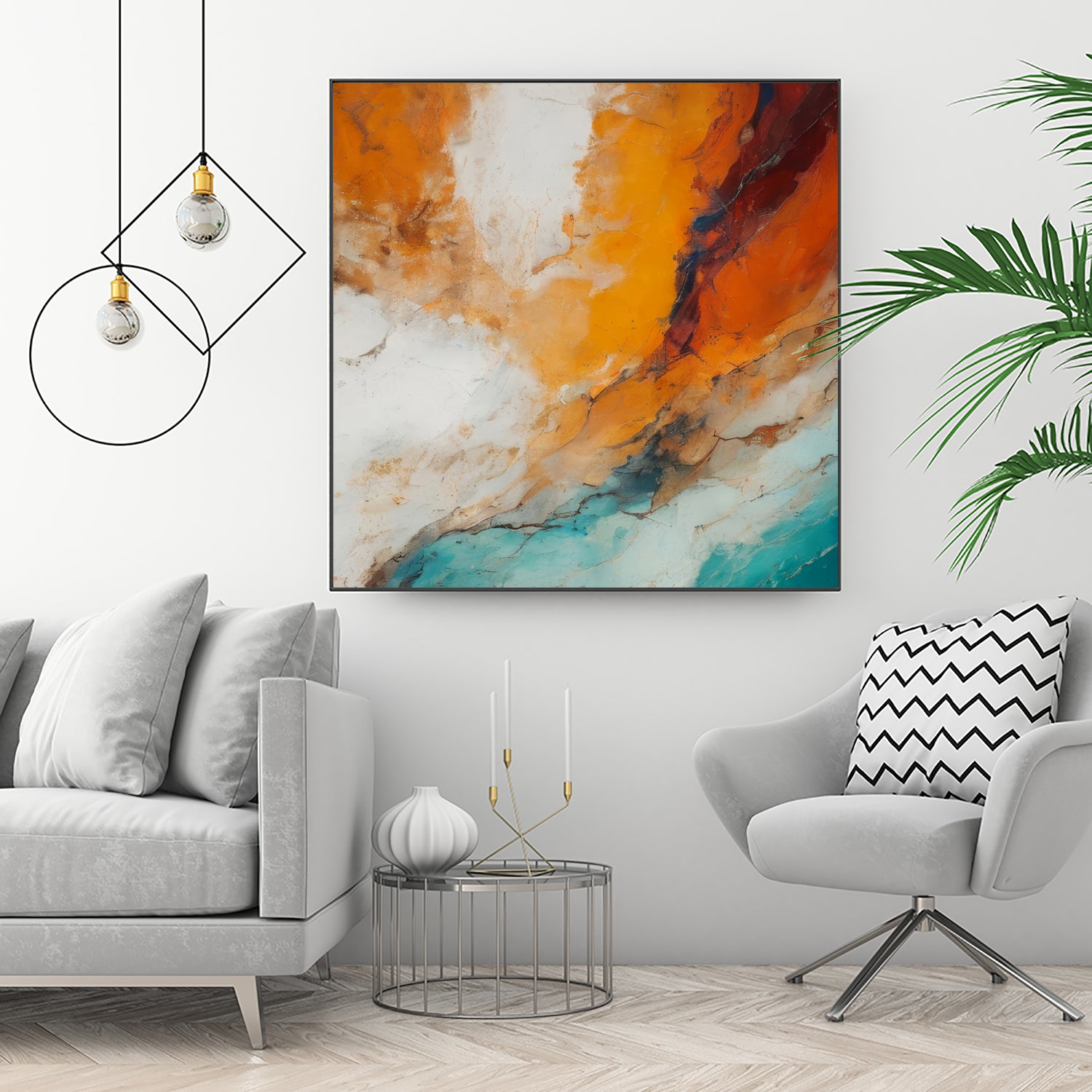Fiery Horizon Burst by Alpenglow Workshop on GIANT ART - abstract abstract art