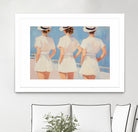Retro Three Sailors by Melloi Art Prints on GIANT ART - woman paintings woman