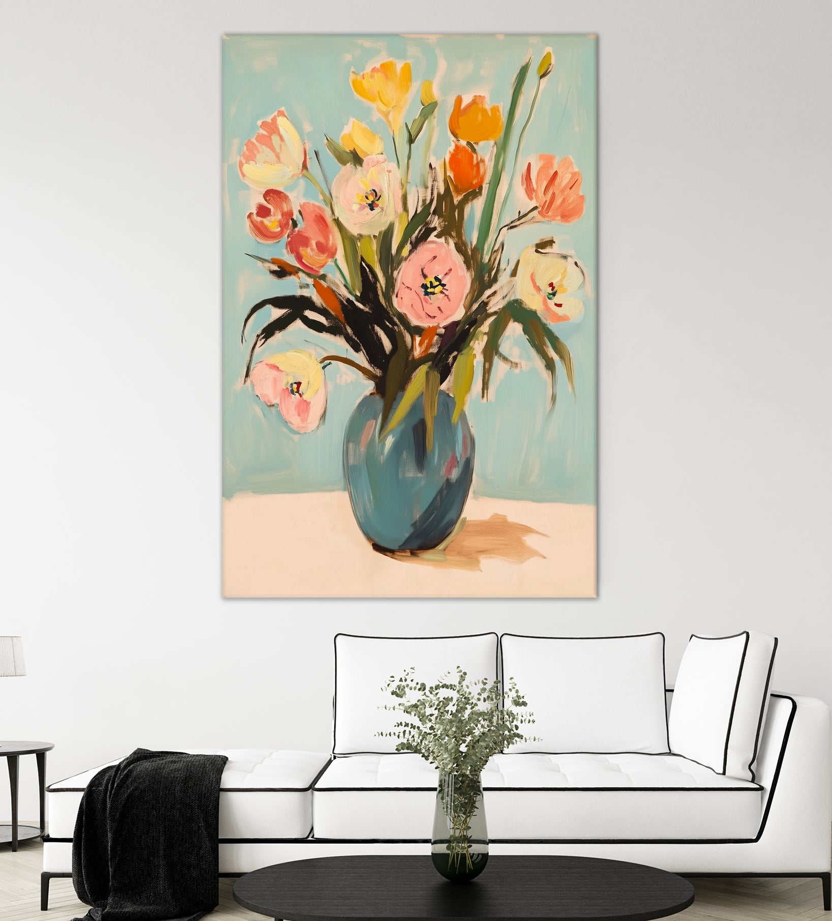 Colorful Flowers in Vase by Melloi Art Prints on GIANT ART - flowers and plants colorful