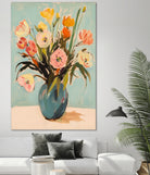 Colorful Flowers in Vase by Melloi Art Prints on GIANT ART - flowers and plants colorful