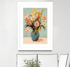 Colorful Flowers in Vase by Melloi Art Prints on GIANT ART - flowers and plants colorful