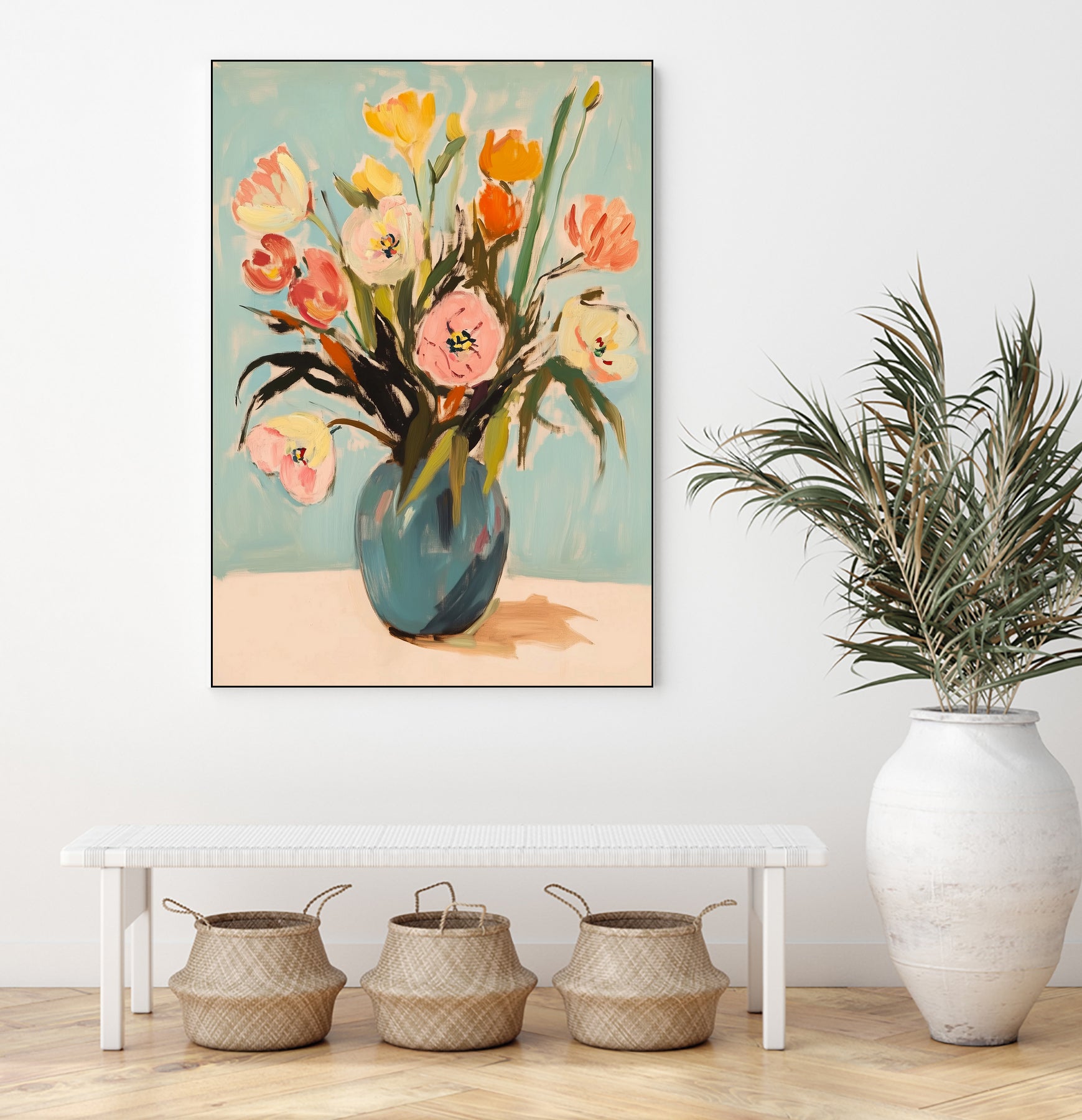 Colorful Flowers in Vase by Melloi Art Prints on GIANT ART - flowers and plants colorful