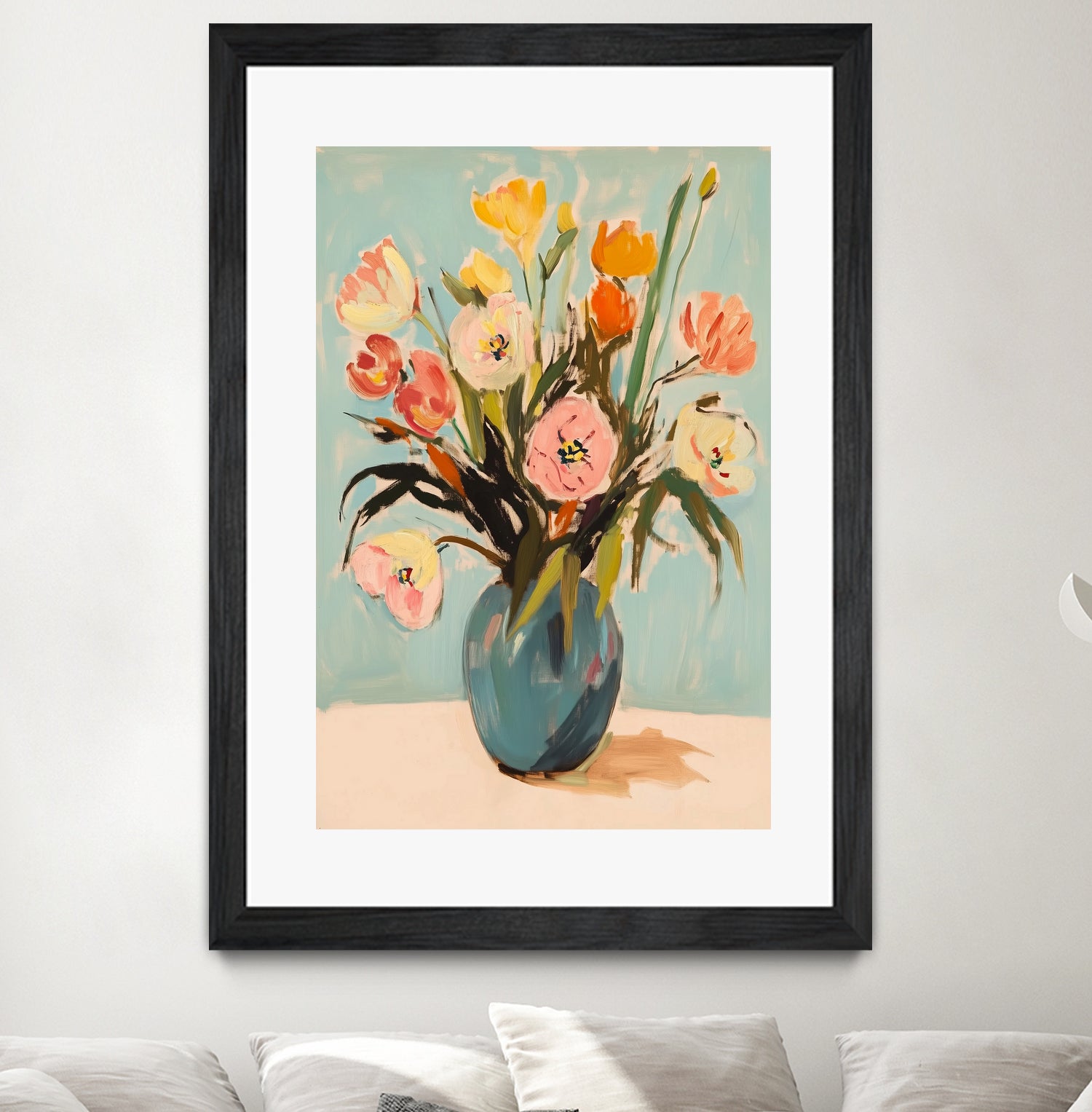 Colorful Flowers in Vase by Melloi Art Prints on GIANT ART - flowers and plants colorful