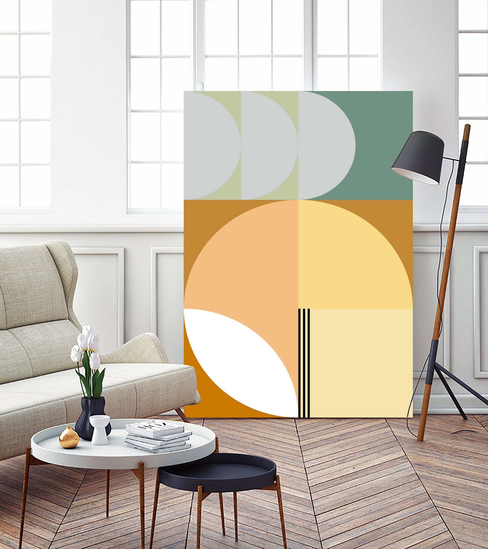 Mid Century Geometric Abstract 03 by Nilesh Kulkarni on GIANT ART - abstract abstract