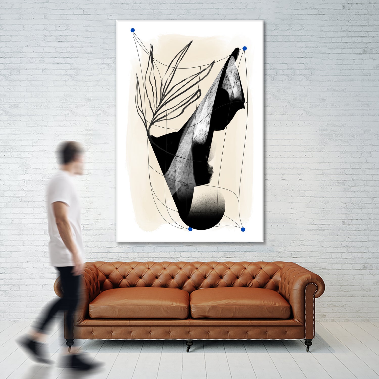 Which Came First by Jilli Darling  on GIANT ART - abstract abstract, bold, white, grey, gray, calm, painting, print,  wallart,  wall art,  energetic, colourful, graphic print, illustration, soft, brush strokes, cute, prints, home decor, beige, black, drawing