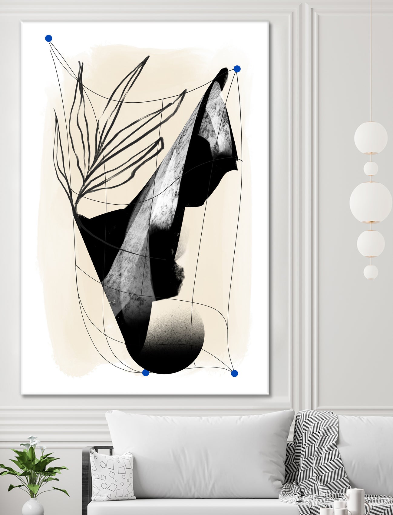 Which Came First by Jilli Darling  on GIANT ART - abstract abstract, bold, white, grey, gray, calm, painting, print,  wallart,  wall art,  energetic, colourful, graphic print, illustration, soft, brush strokes, cute, prints, home decor, beige, black, drawing