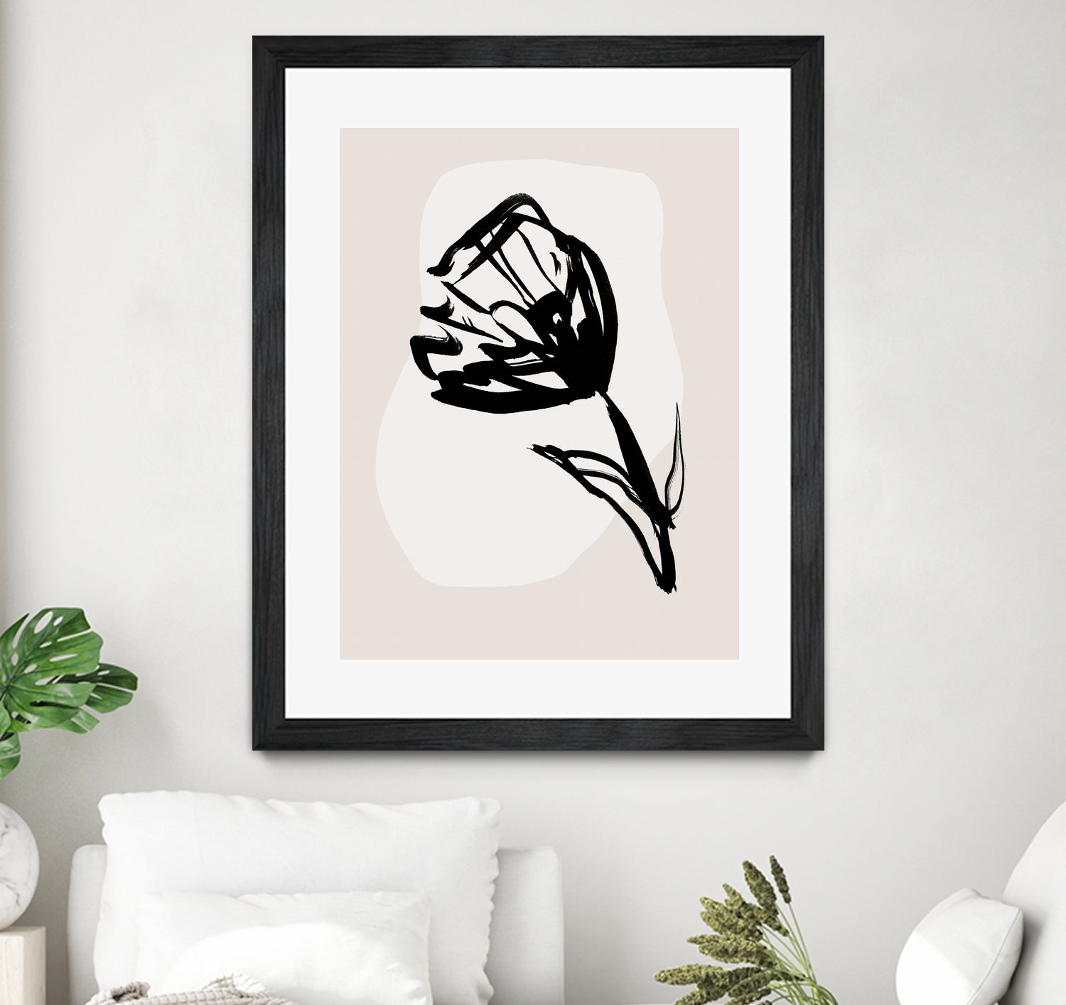 Monochrome Blossom by Treechild on GIANT ART - flowers and plants minimalist-floral-art