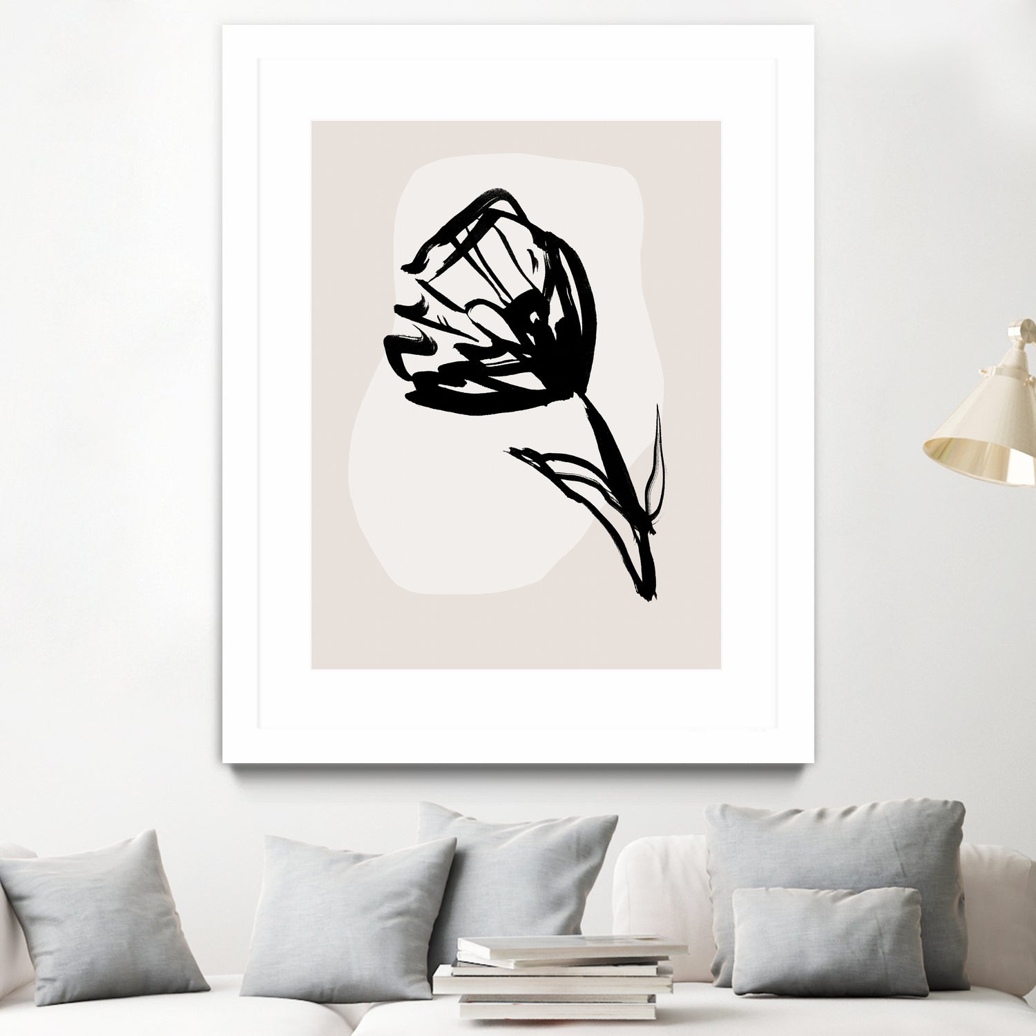 Monochrome Blossom by Treechild on GIANT ART - flowers and plants minimalist-floral-art