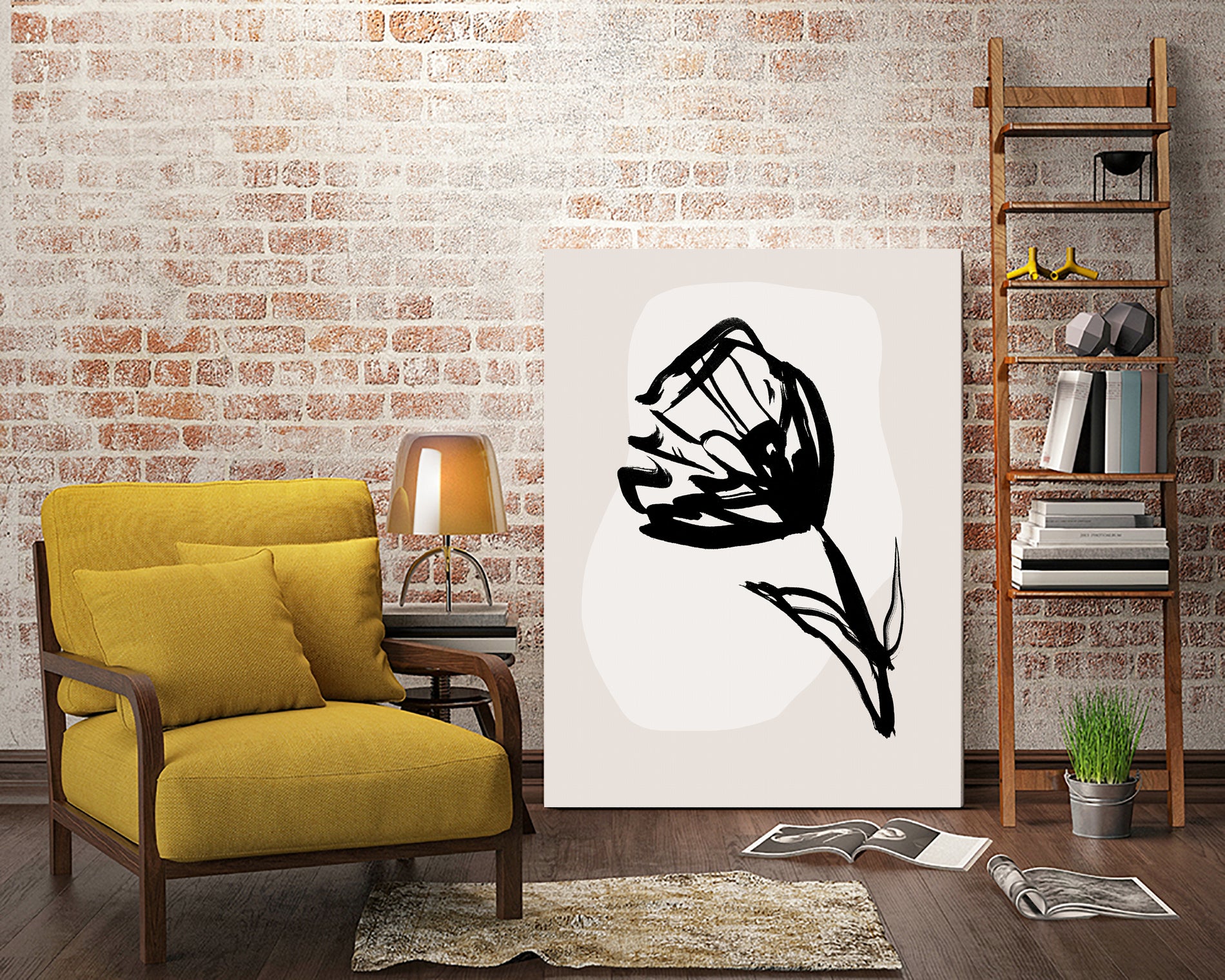 Monochrome Blossom by Treechild on GIANT ART - flowers and plants minimalist-floral-art