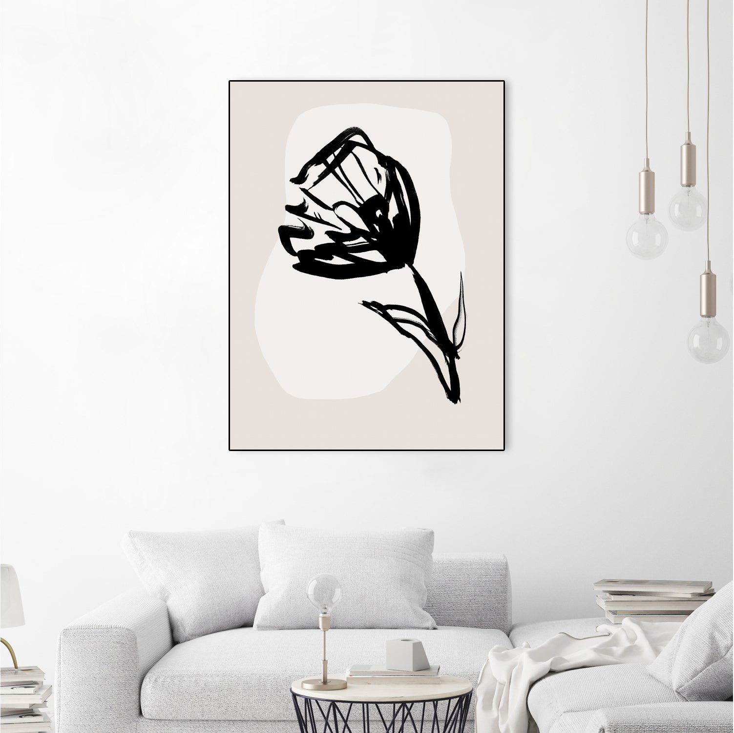 Monochrome Blossom by Treechild on GIANT ART - flowers and plants minimalist-floral-art