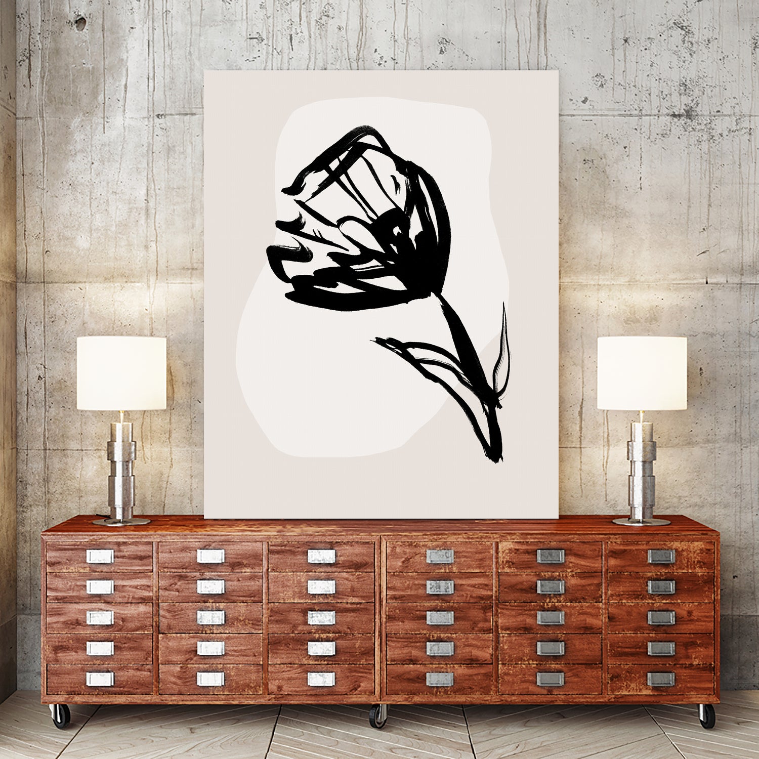 Monochrome Blossom by Treechild on GIANT ART - flowers and plants minimalist-floral-art
