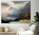 Dramatic Cloudy Sky Over a Serene Seascape by Anna-Karin Bergius on GIANT ART - abstract landscape painting nature and landscapes abstract landscape painting